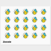 Stickerbogen Duck with Deafflag ラウンドシール (シート)