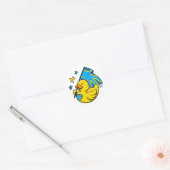 Stickerbogen Duck with Deafflag ラウンドシール (封筒)