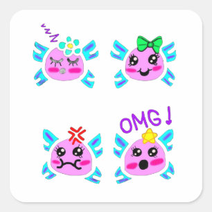 StickerDream Big: Kawaii Neon Stickers by 11-Year- スクエアシール