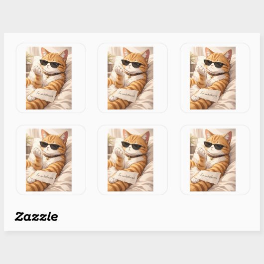 StickerFAFO – So Unbothered Cat スクエアシール (シート)