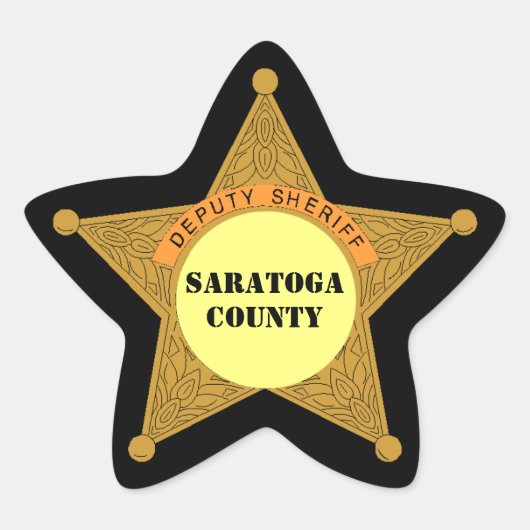 STICKERSかわいい保安官バッジテンプレート領域 星シール (正面)