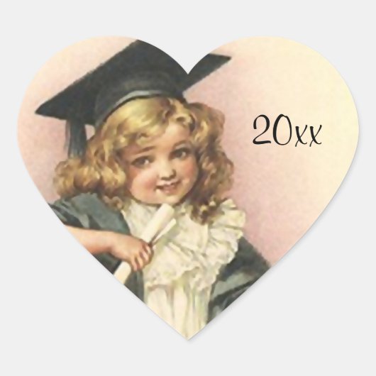 STICKERS甘いヴィンテージ卒業卒業卒業証書 ハートシール (正面)