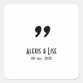 Stickers autocollant de mariage Apostrophe スクエアシール