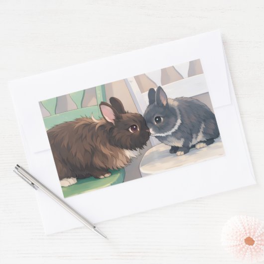 Stickers Available Sheets or Rolls Aval 2 sizes  長方形シール (封筒)