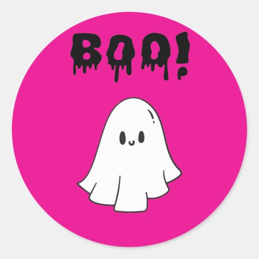 Stickers Boo halloween party ラウンドシール (正面)