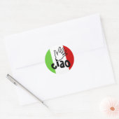 Stickers ciao w/手の波の文字封筒用シール ラウンドシール (封筒)