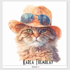 Stickers contours vinyle Chat- Création Digitale シール