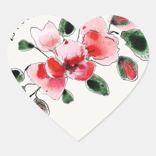 Stickers "Coquelicots" ハートシール (正面)