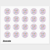 Stickers Custom Business Logo Printed Lilac Purple ラウンドシール (シート)