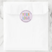 Stickers Custom Business Logo Printed Lilac Purple ラウンドシール (バッグ)