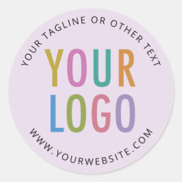 Stickers Custom Business Logo Printed Lilac Purple ラウンドシール