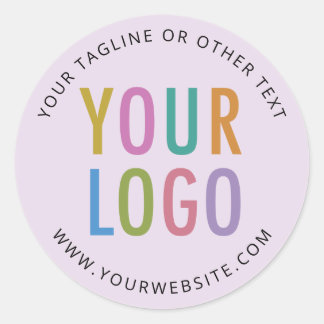 Stickers Custom Business Logo Printed Lilac Purple ラウンドシール