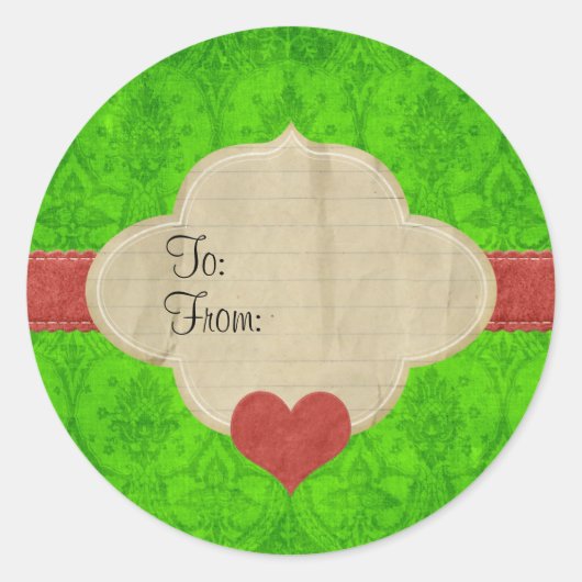 Stickers Édition limitée Noel "from-to" n°3 ラウンドシール (正面)