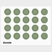 Stickers For Wedding Candy Cookies Bag Dark Green ラウンドシール (シート)