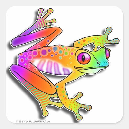 STICKERS - FROG ポップ・アートの ART スクエアシール (正面)
