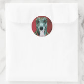STICKERS Greyhound Sticker Brindle愛犬家 ラウンドシール (バッグ)