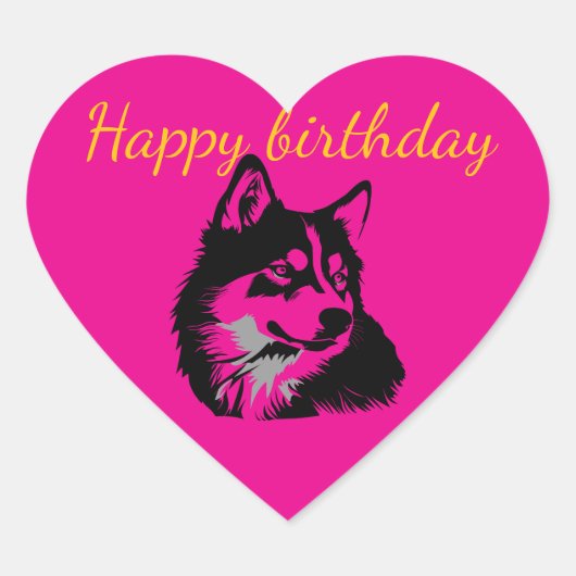 Stickers Happy birthday party  ハートシール (正面)