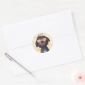 Stickers Happy Dog Valentine's Day Kids School ラウンドシール (封筒)