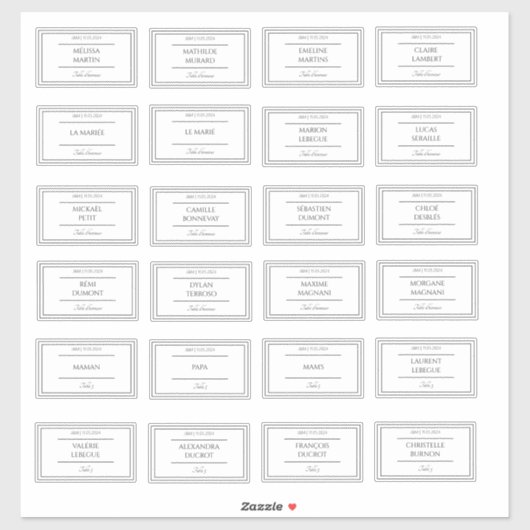 Stickers marque place Mariage シール (シート)