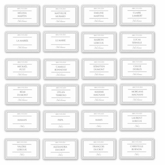 Stickers marque place Mariage シール (正面)