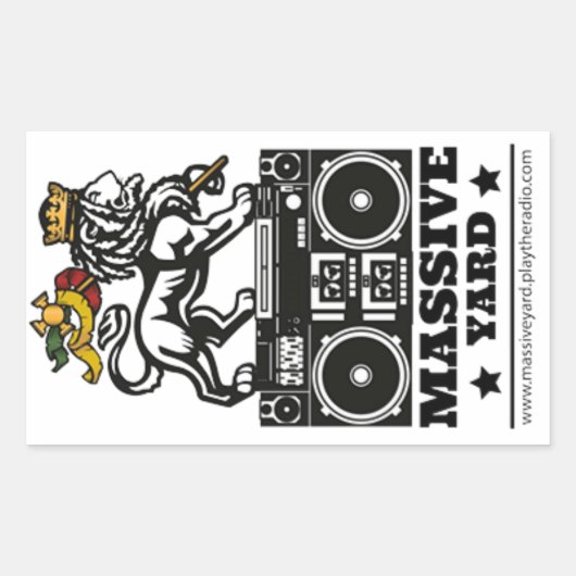 stickers Massive Yard White Lion Full 2018 長方形シール (正面)