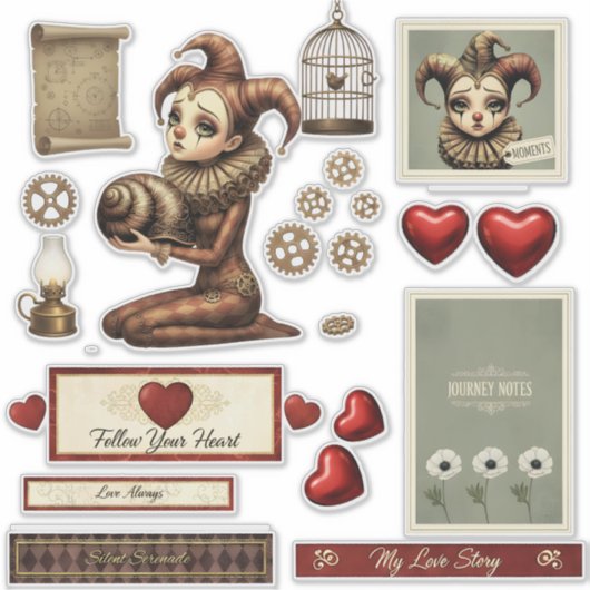 Stickers - Melancholy Harlequin シール (正面)