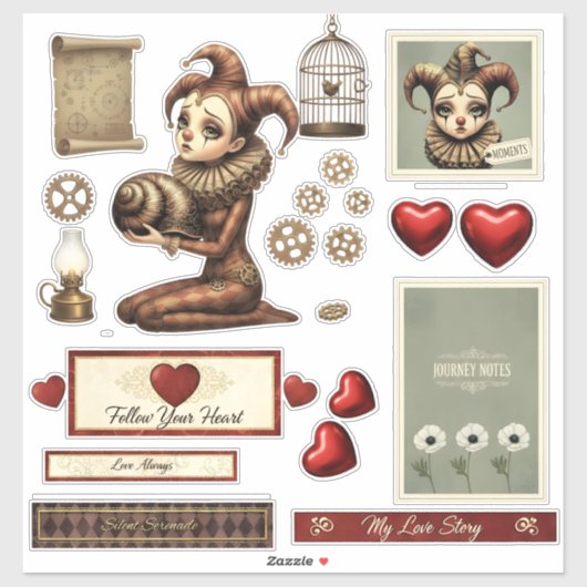 Stickers - Melancholy Harlequin シール (シート)