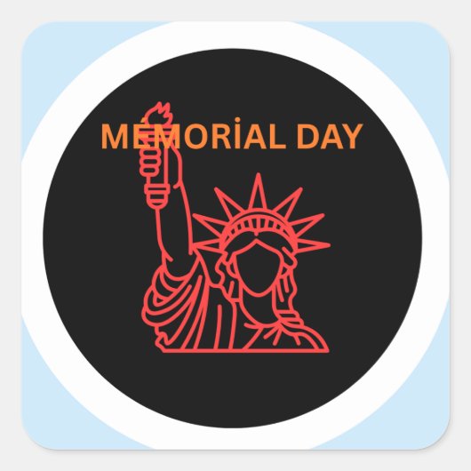 Stickers mémorial day  スクエアシール (正面)