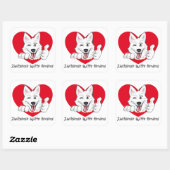 Stickers met Zwitserse Witte Herder Thumb Up スクエアシール (シート)