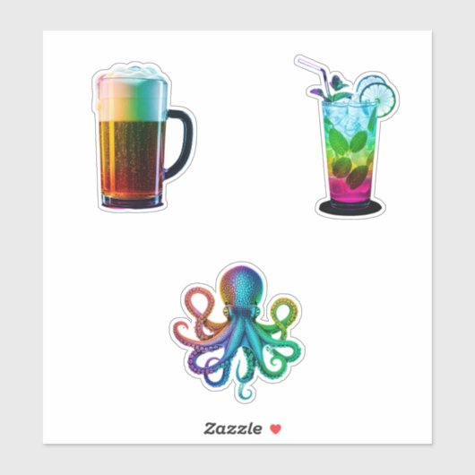 stickers neon rainbow シール (シート)