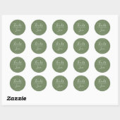 Stickers Of Wedding Thanks Couple Quote Dark Green ラウンドシール (シート)