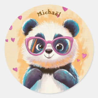 Stickers Panda Valentine's Day Kids School ラウンドシール