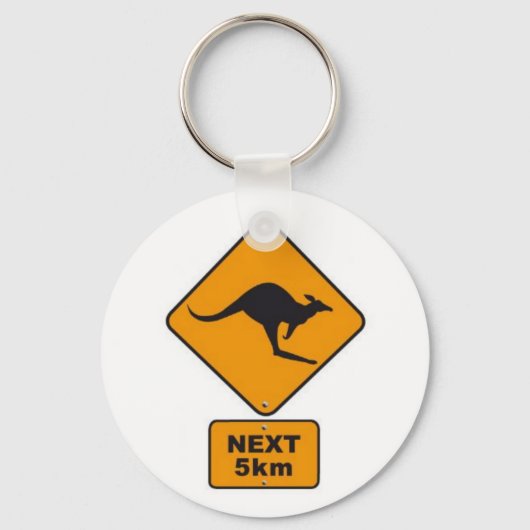 stickers_panneau_australee_kangourou_road_sign_024 キーホルダー (正面)