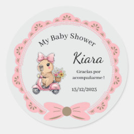 Stickers Personalizables Baby Shower Niña  ラウンドシール