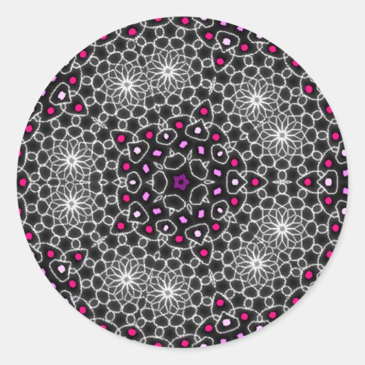 Stickers psychédélique kaleidoscope ラウンドシール (正面)