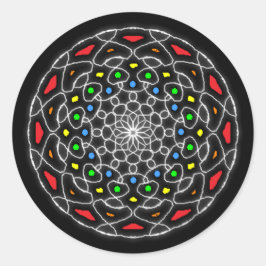 Stickers psychédélique kaléidoscope coloré ラウンドシール