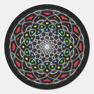 Stickers psychédélique kaléidoscope coloré ラウンドシール
