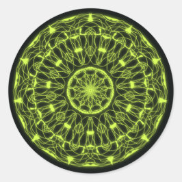 Stickers psychédélique noir et vert ラウンドシール