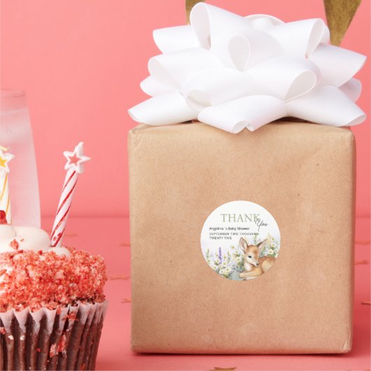  Stickers thank you for baby shower. ラウンドシール (パーティー)