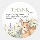  Stickers thank you for baby shower. ラウンドシール (正面)
