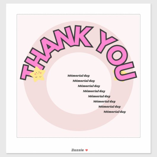 Stickers thank you for mémorial day シール (シート)