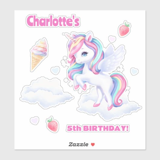 Stickers to a magical birthday party. シール (シート)