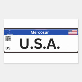 Stickers USA Mercosur 長方形シール