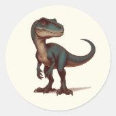 Stickers Velociraptor - Kammli Friends Collection ラウンドシール (正面)