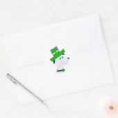 Stickers with St. Patrick's Day dog and clover ラウンドシール (封筒)
