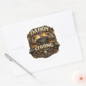 StickerStrong Dad Funny Fitness Father Sticker Vin ラウンドシール (封筒)