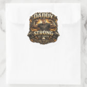 StickerStrong Dad Funny Fitness Father Sticker Vin ラウンドシール (バッグ)