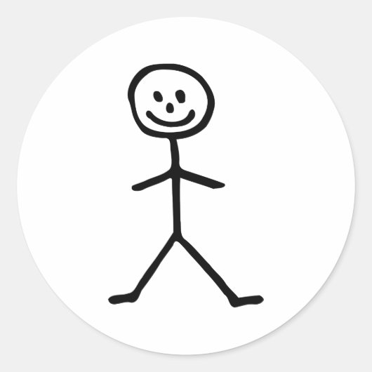 Stickmanの人 ラウンドシール (正面)