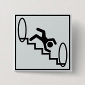 Stickman階段-危険 缶バッジ (正面)