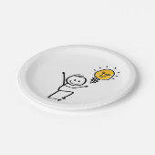 Stickman. Lamp idee, briljant, brainstorm sessie ペーパープレート (アングル)